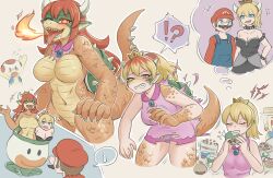  blonde_hair blue_eyes bowsette breast_expansion breasts brown_hair cleavage comic corruption crown earrings femdom femsub furry hair_growth horns humor jewelry large_breasts lizard_girl long_hair mokushi-c3 multiple_girls mustache new_super_mario_bros._u_deluxe nintendo panties ponytail princess princess_peach red_hair right_to_left short_hair slit_pupils studded_collar super_crown super_mario_bros. toad_(mario) tongue tongue_out torn_clothes transformation underwear 