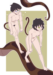  abs black_hair breasts coil_loop_walk coils disney dragon_ball dragon_ball_super dragon_ball_z ef-nsfw fasha feet femsub gine_(dragon_ball) happy_trance kaa kaa_eyes leaning_forward maledom nude pubic_hair short_hair smile snake tail the_jungle_book 