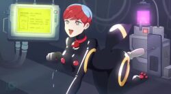  all_fours animated blue_hair bodysuit collar cosplay dildo drone drool empty_eyes eyebrows_visible_through_hair female_only femsub grey_eyes happy_trance kevoglumdraws latex mind_break monitor multicolored_hair nintendo nipples open_mouth paws penny_(pokemon) pet_play pokeball pokemon pokemon_scarlet_and_violet red_hair sex_machine short_hair solo sound tail tongue tongue_out umbreon video 