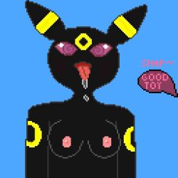 breasts drool furry nintendo nude pokemon spiral_eyes text tongue tongue_out umbreon