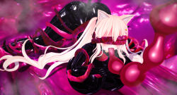  3d animal_ears ass blindfold blonde_hair blush bodysuit breasts cat_ears cat_girl corruption custom_maid_3d_2 female_only femsub flower_in_hair force_feeding hair_ornament huge_breasts jack-o_pose latex lily_poemer princess_lushete_(lily_poemer) rubber sex solo tears tentacle_in_mouth tentacle_sex tentacles twintails vaginal 