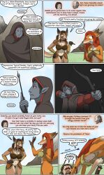  arrow black_hair bow_(weapon) braid breasts brown_hair choker claws cleavage clothed dark_elf dialogue earrings elf elf_ears english_text fangs femsub fox_girl foxxy_(valsalia) furry heart hood humor jewelry khajiit loincloth long_hair malesub midriff multiple_boys multiple_girls multiple_subs navel nihilus orgnar outdoors pussywillow red_eyes red_hair red_sclera short_hair shoulder_pads speech_bubble text the_elder_scrolls the_elder_scrolls_v thought_bubble torgir transgender underboob valsalia yellow_eyes 