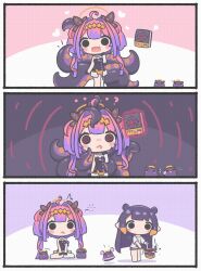  ahoge androgynous_dom animated animated_gif ao-chan_(ninomae_ina'nis) aura bare_shoulders black_eyes book cheerleader confused cosplay drool eldritch elf_ears femsub food heart hololive hololive_dev_is hololive_english kikirara_vivi kneeling long_hair mole mpien multicolored_hair ninomae_ina'nis pink_hair purple_hair ribbon sitting skirt spiral_eyes symbol takodachi_(ninomae_ina'nis) tentacles violence virtual_youtuber weapon 