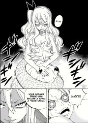  animated animated_eyes_only animated_gif cleavage comic corruption evil_smile fairy_tail femdom greyscale hypnotized_hypnotist ivatent_(manipper) lucy_heartfilia malesub manip monochrome monster_girl multiple_girls multiple_subs naga_girl natsu_dragneel smile snake_girl spoilers text 