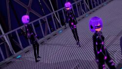  3d bodysuit bondage cameltoe clone collar cuffs drone expressionless female_only femsub glowing harness headphones hypnotic_accessory koikatsu! latex mission_mermaiden mobmobs multiple_girls multiple_subs purple_hair rubber short_hair standing tech_control tight_clothing visor 