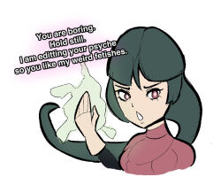 black_hair dialogue english_text female_only femdom humor long_hair nintendo pokemon pov pov_sub psychic sabrina sexthehex text