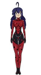 blue_hair bodysuit breasts expressionless femsub idpet latex marinette_dupain-cheng miraculous_ladybug robotization super_hero twintails
