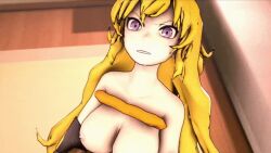  3d ahegao amateurthrowaway animated blonde_hair blush bottomless breasts cleavage collarbone cowgirl_position dazed deepthroat drool fellatio femsub happy_trance hypnosex_(manipper) hypnotic_penis large_breasts licking long_hair maledom nude open_mouth original penis prosthetic_limb purple_eyes resisting rwby sex smile source_filmmaker spiral_eyes symbol_in_eyes tongue tongue_out topless video wink yang_xiao_long 