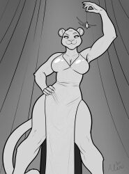  alexander717 breasts dress female_only femdom furry large_breasts large_hips lion_girl pendulum pov_sub stage stage_hypnosis thick_thighs 
