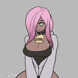  animated animated_gif before_and_after breast_expansion breasts coin collar cow_girl cowbell female_only femsub hair_covering_one_eye huge_breasts lactation milk milking original pendulum pink_eyes pink_hair solo tail topless transformation undressing zedrin 