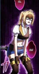  blonde_hair character_request empty_eyes femsub green_eyes haiiro_no_ash ponytail screenshot tagme translated 
