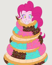 cake coils equestria_girls femsub happy_trance hiromasayoshi kaa_eyes long_hair my_little_pony pink_hair pink_skin pinkie_pie restrained simple_background smile snake tagme white_background