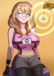 blonde_hair character_request drool femsub happy_trance hypno nintendo original pendulum pokemon ring_eyes smeef
