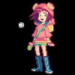  animated animated_gif before_and_after boots breasts capcom drool female_only femsub happy_trance hoodie megaman_(series) megaman_star_force open_mouth pendulum pink_hair pixel_art pocket_watch short_hair shorts sonia_strumm spiral_eyes standing standing_at_attention symbol_in_eyes 