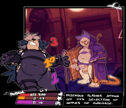  bodysuit bulge cat_boy cat_ears cat_tail coat color dog_boy english_text fat furry gameplay_mechanics latex original penis robin_(submarine-screw) steam submarine-screw tan_skin 