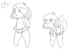 animal_crossing blush briefs digby dog_boy erection furry male_only malesub nintendo open_mouth pendulum penis sketch topless underwear undressing