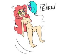 absurdres balloon bottomless breasts discord femsub floating happy_trance hypnotic_eyes kaa_eyes long_hair maledom my_little_pony nude open_mouth penken personification pink_hair pinkie_pie tongue tongue_out topless