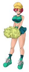  breasts cheerleader dazed expressionless female_only femsub georgia hat large_breasts midriff nintendo oad-art pokemon pokemon_(anime) red_hair ring_eyes short_hair skirt 