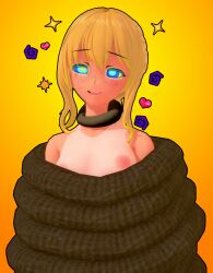  3d 9191h adalyne_(9191h) animated animated_eyes_only animated_gif blonde_hair blush bottomless breasts coils female_only femsub happy_trance kaa_eyes nipples nude open_mouth original ponytail smile snake topless 