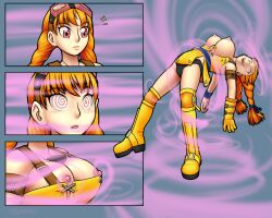  aika_(skies_of_arcadia) before_and_after breast_expansion breasts comic dead_source drool female_only femsub floating happy_trance hypnotic_gas large_breasts long_hair open_clothes red_hair skies_of_arcadia sleepymaid smell spiral_eyes symbol_in_eyes 