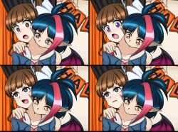 brown_hair color female_only femdom femsub millaarc_cranstoun multicolored_eyes orange_eyes purple_eyes senki_zesshou_symphogear tagme vampire winglet