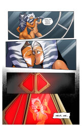  absurdres ahsoka_tano alien ass aware black_eyes blush darth_maul dialogue english_text femsub from_behind glowing hand_on_hip kissing maledom mesiasart mirror nude open_mouth possession possessionhub reflection speech_bubble star_wars tagme text 