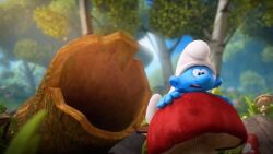 3d animated blue_eyes blue_skin book goggles hat high_heels humor malesub official self_hypnosis sleeping smurfette sound spiral_eyes tail the_smurfs video
