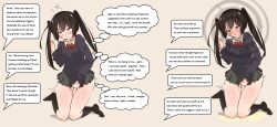 before_and_after brown_hair cherryblossm_(manipper) confused denial english_text female_only femsub humiliation manip multiple_views original resisting school_uniform text thighs trigger unhappy_trance urination