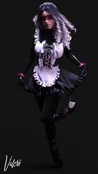  3d boots collar female_only femsub latex maid rubber tech_control tongue_out valerii visor 