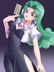 annthi corrector_yui_(series) corruption dress green_hair k0n0n long_hair transformation