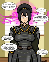  avatar_the_last_airbender black_hair crossed_eyes empty_eyes femsub hypnotic_audio hypnotic_music kilroylucy18 large_breasts legend_of_korra music tagme text toph 