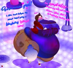 bbw bimbofication blueberry breasts fat female_only femsub fruit happy_trance harlequin141 huge_breasts inflation lactation large_ass large_hips milking_machine original solo text torn_clothes transformation