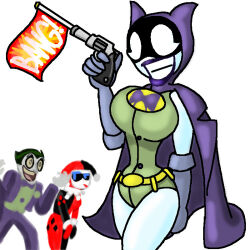 batman batman_(series) dc_comics femsub genderswap harley_quinn maledom super_hero text the_joker western