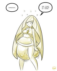 blonde_hair breasts dialogue diaper empty_eyes hyrosdiaperdivas legs long_hair lusamine nintendo pokemon pokemon_sun_and_moon scat sketch text