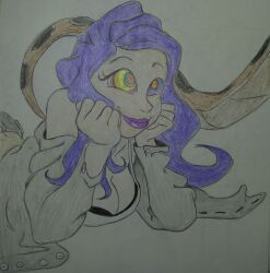 absurdres cleavage collarbone colorrings disney femsub happy_trance kaa kaa_eyes lipstick makeup maledom my_little_pony purple_hair rarity smile snake the_jungle_book traditional