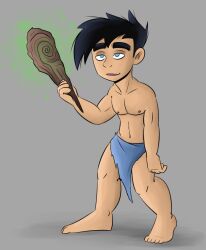 barefoot black_hair blue_eyes cave_boy danny_phantom_(series) devolution empty_eyes loincloth male_only malesub mr.h nickelodeon short_hair simple_background solo tagme topless 