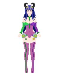  blue_hair cat_ears dragon_girl femsub glowing glowing_eyes happy_trance horns nyarukavt pink_eyes pixel_art shimo_vt tech_control tie virtual_youtuber white_skin 