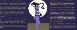  absurdres ass blonde_hair bottomless caption female_only femdom hat hypnotic_ass looking_at_viewer manip night pov pov_sub purple_skin short_hair skullgirls smile solo squigly_(skullgirls) temperance_(manipper) temperancedraws text witch witch_hat zombie 