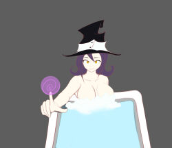  bath bathing blair breasts censored convenient_censoring femdom hat large_breasts long_hair looking_at_viewer magic pov pov_sub purple_hair smile soul_eater uh-stuff witch_hat yellow_eyes 