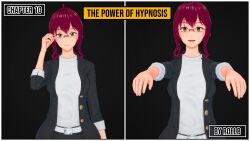  before_and_after brown_eyes clothed empty_eyes femsub glasses red_hair rollb simple_background the_power_of_hypnosis zombie_walk 