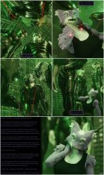  3d armor bodysuit borg cat_girl comic complex_background drone dronification expressionless furry hivemind hypnotized_hypnotist injection laser_pointer latex lizard_boy mass_hypnosis prosthetic_limb scalie seal_girl star_trek tech_control text thalarynth_(manipper) 