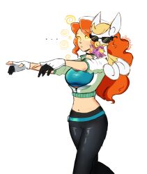 expressionless female_only femsub glowing_eyes meowstic nintendo orange_hair pokemon rainy_indigo sleepwalking zombie_walk