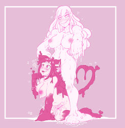  animal_ears bimbofication black_hair blush bottomless breast_expansion breasts cat_ears cat_girl cat_tail collar corruption darkhatboy drool erect_nipples evil_smile female_only femdom goo_girl happy_trance heart hypnotic_drug kneeling kya_(nazwa) large_breasts long_hair looking_at_viewer monster_girl nude open_mouth orgasm original pink_eyes pink_hair pov pov_sub slime smile spiral squirting tail topless transformation western 