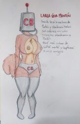  antenna barefoot breasts cleavage dialogue faceless female_only femsub furry helmet huge_breasts maledom navel nickelodeon nipples panties sandy_cheeks simple_background solo spanish spongebob_squarepants_(series) squirrel_girl standing standing_at_attention tail tech_control text thighhighs topless traditional translation_request white_background xopxehp 