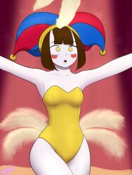  brown_hair dancing drool female_only femsub leotard m00n_key pomni short_hair showgirl stage_hypnosis tagme the_amazing_digital_circus white_skin yellow_eyes 
