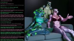3d aware caption couch crocodile_girl enemy_conversion femsub furry happy_trance harem kathy_(thalarynth) lizard_girl manip multiple_subs original scales scalie sitting snake snake_girl tail text thalarynth_(manipper)