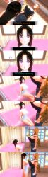 3d absurdres black_hair brown_hair custom_maid_3d_2 empty_eyes erect_nipples expressionless female_only femsub hard_translated huge_breasts izumi_(made_to_order) kamen_writer_mc long_hair multiple_girls multiple_subs phone rika_(made_to_order) sequence translated
