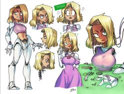  blonde_hair breasts dress female_only femsub happy_trance ics maledom robot_girl tech_control text wires 