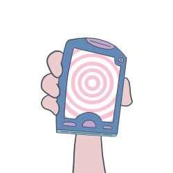  cell_phone comic hypnotic_app legend_quest_(series) spiral text z_face 