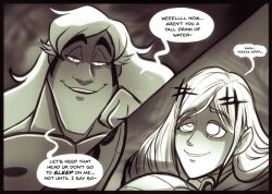 comic flashy_flash geekgirl8 greyscale happy_trance hypnotic_eyes kenneth_(geekgirl8) long_hair maledom malesub monochrome one_punch_man original ring_eyes sleep_command sleepy smile text